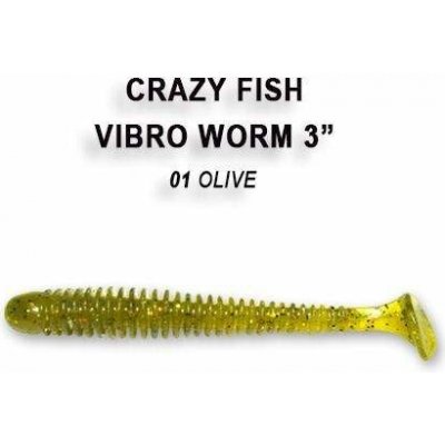 Crazy Fish Vibro Worm 7,5 cm 01 Olive 5 ks – Hledejceny.cz
