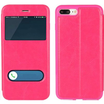 Pouzdro LEATHER WINDOW KNÍŽKOVÉ APPLE IPHONE 6 PLUS/6S PLUS růžové – Zbozi.Blesk.cz