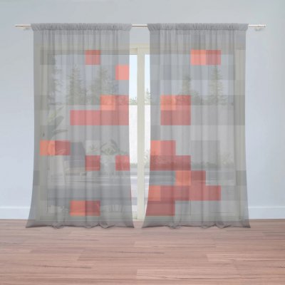 Sablio Záclony Blocks 3: 2ks 150x250cm – Zboží Mobilmania