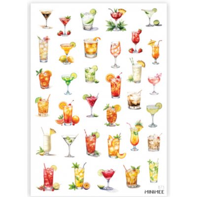 MINIMEE Papírové samolepky v aršíku A5 Koktejlové osvěžení – Zboží Dáma