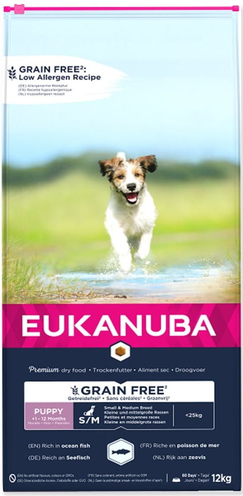 Eukanuba Grain Free Puppy Small & Medium Ocean Fish 2 x 12 kg