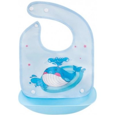 BocioLand silikonový bryndáček s kapsičkou Velryba modrá – Zboží Mobilmania