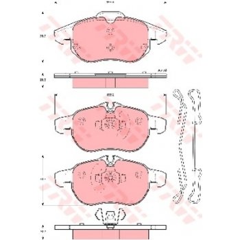 Brzdové desky, brzdové destičky TRW - OPEL ASTRA H, OPEL ASTRA H GTC, OPEL ZAFIRA (A05)