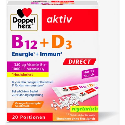 Doppelherz Aktiv B12 + D3 Direct 350 Energie + Immun 20 sáčků – Hledejceny.cz