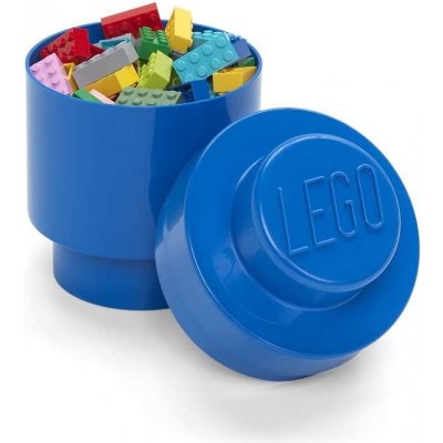 LEGO® úložný box kulatý 12,3 x 18,3 cm modrá – Zbozi.Blesk.cz