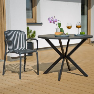 Patio Zahradní stůl Lukka 100 cm Antracit 65861 – Hledejceny.cz