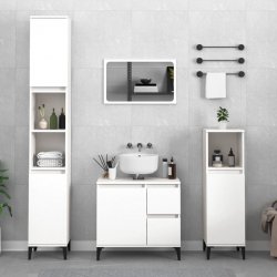 Nábytek XL Koupelnová skříňka bílá 30 x 30 x 190 cm kompozitní dřevo