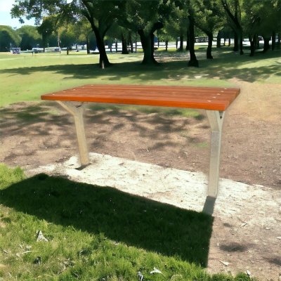 Profiba Kovový stůl Park, Smrková prkna 1,9 m; 35 mm, Zelená mechová, Bez povrchové úpravy – Zboží Mobilmania