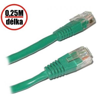 XtendLan PK-UTP5E-0025-GRN Patch, Cat5E, UTP, 0,25m, zelený