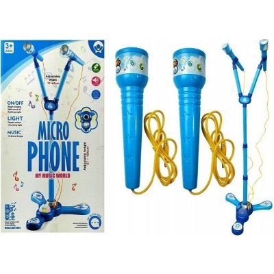 Mikrofony Karaoke Set pro děti Modrý Stativ na baterie – Zboží Mobilmania