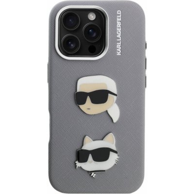 Karl Lagerfeld Grained K&CH Heads kryt pro iPhone 16 Pro Max - šedý 57983125028 – Zboží Mobilmania
