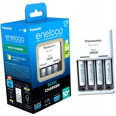 Panasonic Eneloop Charger BQ-CC51E + 4x AAA K-KJ51MCC04E – Zboží Mobilmania