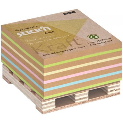 Stick´n Samolepicí bločky Stick´n by Hopax - 76 x 76 mm / 400 lístků / kraft mix – Hledejceny.cz