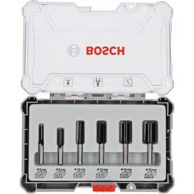 Bosch Sada fréz s rovným 6mm vřetenem, 6 ks 6-piece Straight Router Bit Set. 2607017465 – Zboží Mobilmania