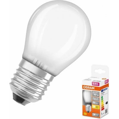 Osram LED žárovka STAR, E27, 4W, kulatá, čirá, teplá bílá