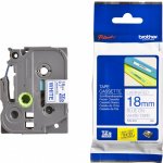 Brother TZE-243, modrý tisk/bílý podklad, laminovaná, 8m, 18mm – Sleviste.cz