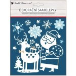 Anděl Dekorační samolepka s glitry santa 18 x 23 cm 10665 – Hledejceny.cz