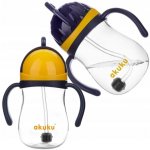 Akuku láhev s brčkem a závažím navy/žlutý 280 ml – Zboží Dáma