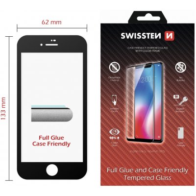 Swissten sklo full glue, color frame, case friendly Apple Iphone 7/8/SE2 54501701 – Zboží Živě