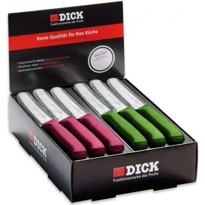F. Dick sada 40 ks víceúčelových nožů s vlnitým výbruse 11 cm zelené jablko/růžová – Zboží Dáma
