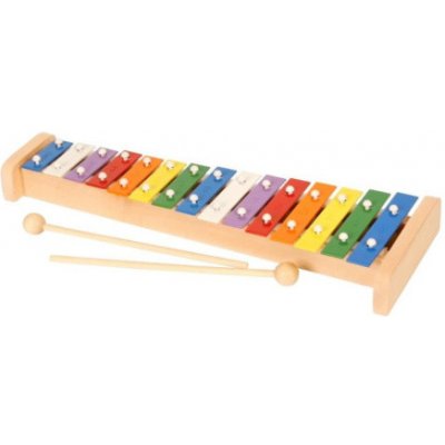 KROKIDO xylofon kovový s dřevěnými paličkami a 15 tóny K90029