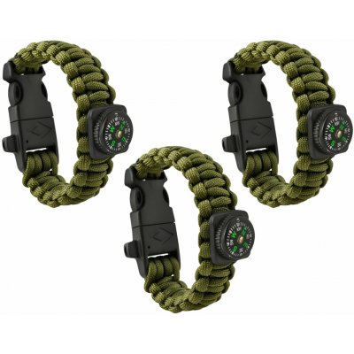 Trizand 6063 Náramek na přežití s kompasem zelený, 3 ks – Hledejceny.cz
