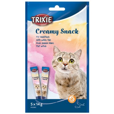 Trixie Creamy Snack pro kočky tuňák a bílá ryba 5 x 14 g