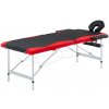 Masážní stůl a židle Vidaxl Skládací masážní stůl se 2 zónami hliník černo-červený