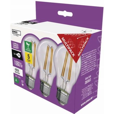 Emos LED žárovka Filament A60 E27 5 W 75 W 1 060 lm neutrální bílá – Zboží Živě