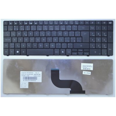 česká klávesnice Packard Bell EasyNote TK85 TK86 TX87 černá CZ/SK - design 1