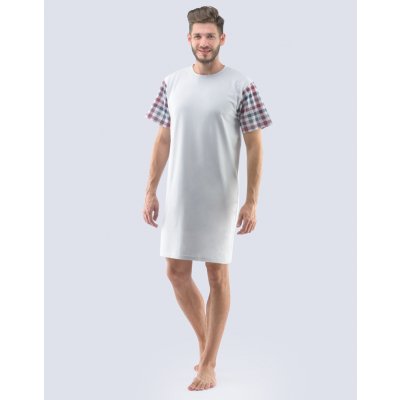Gina 79120P pánská noční košile kr.rukáv sv.šedá – Zboží Dáma