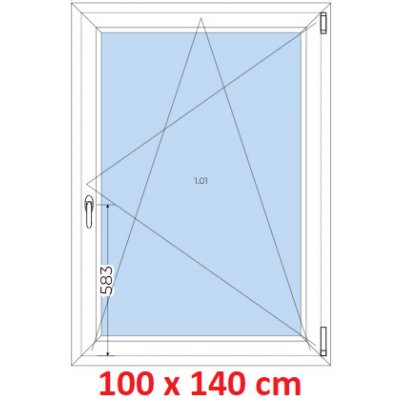 Soft Plastové okno 100x140 cm otevíravé a sklopné