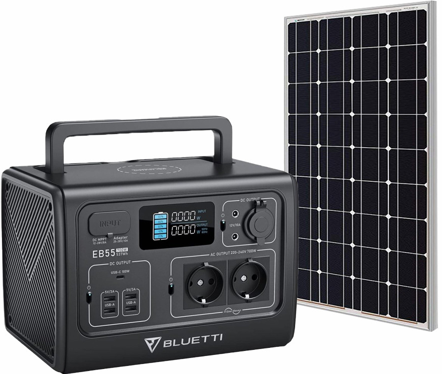 BLUETTI EB55 + solární panel Viking SCM135