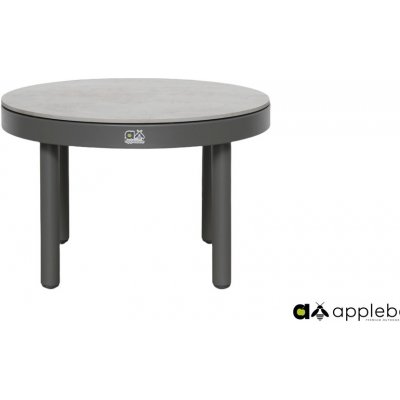 Apple Bee Konferenční stolek Maui kulatý 60x30 cm, rám lakovaný hliník Taupe, deska keramika dekor Alabastro Cream – Hledejceny.cz