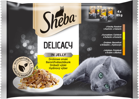 Sheba Cat Delicacy in Jelly Drůbeží výběr 4 x 85 g