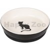 Miska pro kočky Flamingo Cat Nala keramická miska protiskluzová černobílá 14 cm 220 ml