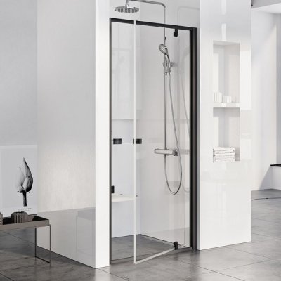 Ravak PIVOT PDOP1 - 90 BLACK/TRANSPARENT sprchové otočné dveře 90 cm, černý rám, čiré sklo – Zboží Mobilmania
