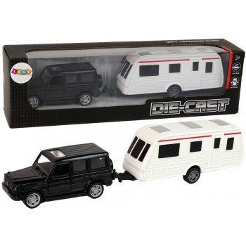 Lean Toys Jeep Black Caravan Vehicle Set Kovové prvky