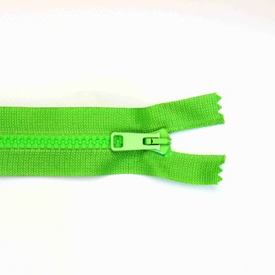 Kostěný zip dělitelný 35 cm jasně zelený – Zboží Mobilmania