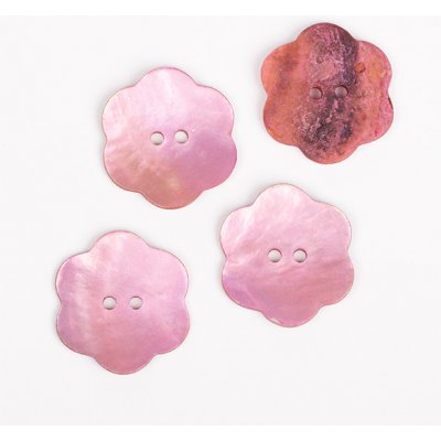 Knoflík Drops kytička Ø 25 mm perleťový růžový – Zboží Mobilmania