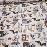 Ergis ubrus PVC s textilním podkladem 4R3/03 DOGGY pejsci a boudy na bílé š.140cm ž – Zboží Dáma