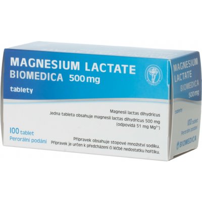 MAGNESIUM LACTATE BIOMEDICA POR 500MG TBL NOB 100 – Hledejceny.cz