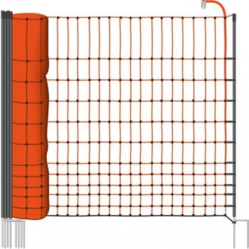 Fencee Síť pro drůbež, výška 112 cm, 50 m, 16 tyčí, oranžová
