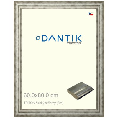 DANTIK rámeček 60x80 | TRITON široký stříbrný (Plexi Čiré) – Zboží Živě