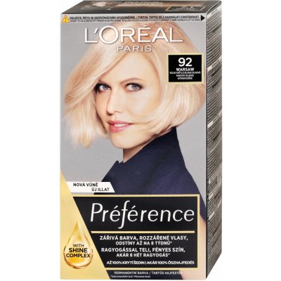 L'Oréal Féria Preférence 92 velmi světlá blond duhová – Sleviste.cz