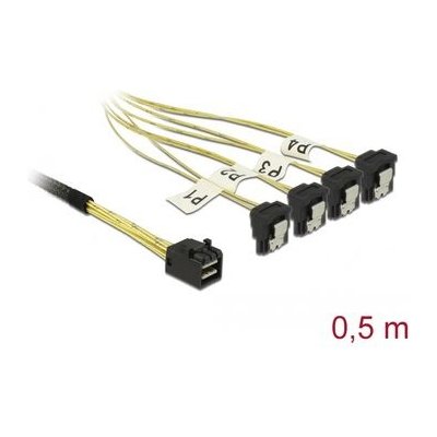 DeLock Kabel 1x miniSAS 0.5m žlutá 85684 – Zbozi.Blesk.cz