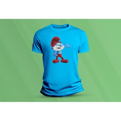 Sandratex dětské bavlněné tričko Taťka Šmoula. azurová – Zboží Mobilmania