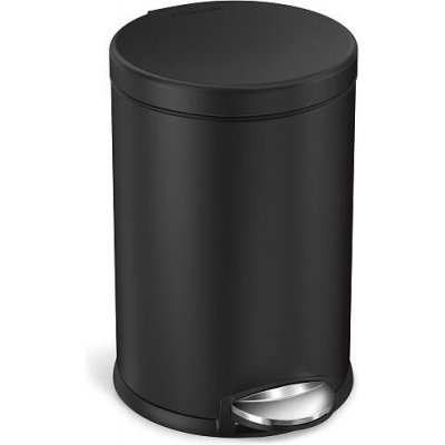 Pedálový odpadkový koš Simplehuman – 4,5 l, kulatý, matná černá ocel CW2091