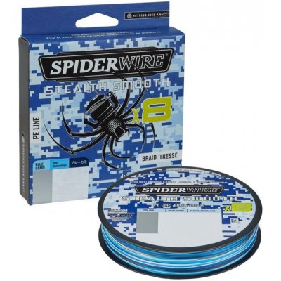 Spiderwire Pletená Šňůra Stealth Smooth8 Modrá Camo 300m 0,13mm 12,7kg – Zbozi.Blesk.cz