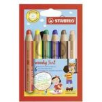 stabilo Barevné pastelky "Woody" 6 barev maxi 3v1 pastelky vodovka voskovka 20034 – Sleviste.cz